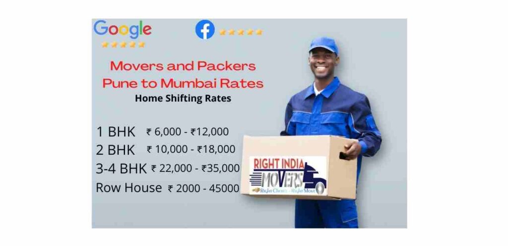 Movers and Packers Pune to Mumbai Rates