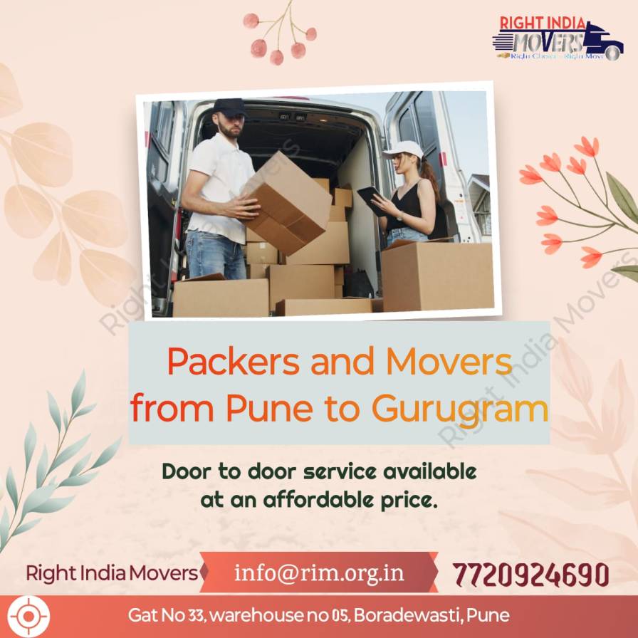Packers and Movers from Pune to Gurugram - Charges